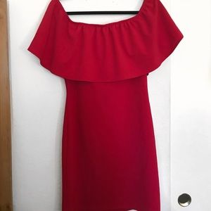Red Off the Shoulder Dress